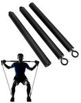 QWORK® Resistance Band Bar Pilates Bar Home Gym Fitness Workout Bar for Strength Training Cardio Exercise - 108CM - Max Load 800lb (Portable Detachable Stick x3)