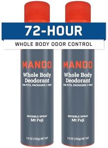 Mando Whole Body Deodorant For Men - Invisible Spray Deodorant - 72 Hour Odor Control - Low Irritation Formula - Aluminum Free, Benzene Free - 3.6 ounce Cans (Pack of 2) - Mt Fuji