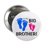 CafePress Big Brother Baby Footprints 2.25&Quot; Button 2.25" Button, White, One Size