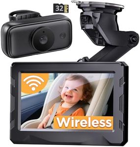 NUOTUN Wireless Baby car Camera - 40 Hours Battery Life& 940mn Night Vision, 4.3'' HD Car Baby Monitor - 1080P Video & 360° Adjustable, Rear Facing Back Seat Camera - Essentials for Newborn Families