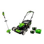 Greenworks PRO 80V 21-Inch Push Mower + 16-Inch String Trimmer, (2) 2.0 AH Batteries and Charger Included 1314402HD Mower/String Trimmer