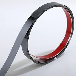 Molding & Wall Trim | 201 Stainless Steel Black Metalized Mirror-Like Finish, Peel and Stick Design, 16.4 ft x 1.6 in