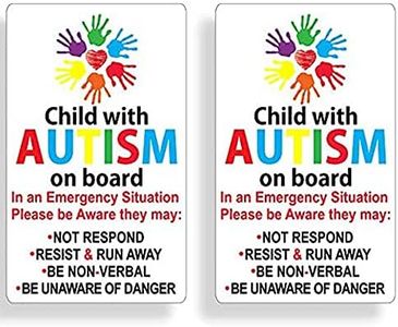 WSQ 2-Pack Child with Autism On Board Autism Awareness Vinyl Sticker Decal - 5x3 Inches - for Car Truck SUV Van Window Bumper Wall Laptop Tablet Cup and Any Smooth Surface