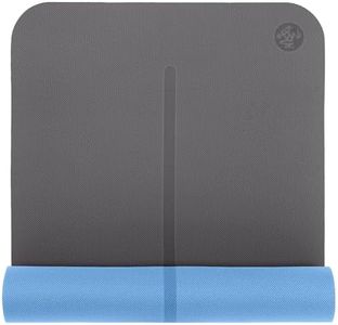 Manduka Begin Yoga Mat – Premium 5mm Thick Yoga Mat with Alignment Stripe, Beginner Fitness Exercise Mat, Suitable for Yoga and Pilates, Support and Stability | Reversible, 68 Inches, Steel Grey Color