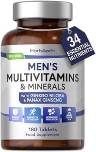 Multivitamin Tablets for Men | 180 Count | 34 Essential Nutrients | Supplement Suitable for Vegetarians | by Horbaach