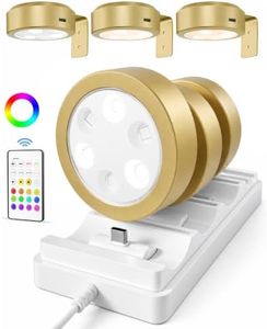 EZVALO Picture Lights for Wall with Charging Station, Rechargeable Battery Magnetic Poster Lights with 3 Color Temps &12 RGB, Remote Dimmable Timer Light, Wall Decor Light for Art Display (6 Pack)
