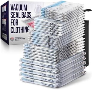 ClearSpace Vacuum Storage Bags, Space Saver Bags – 25 Jumbo Vacuum Seal Bags for Clothing, Blanket Storage, Clothes Storage – Vacuum Sealer Bags, Storage Bags or Travel Bags, Hand Pump Included