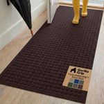 GORILLA GRIP Front Door Mat, 72x24, Indoor Outdoor Ultra Absorbent HydroAbsorb Doormat, Absorbs Up to 2.75 Cups of Water, Stain and Fade Resistant, Rubber Backing Doormats, Captures Dirt, Coffee