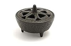 Cast Iron Incense Burner for Incense Resins, Cones or Sticks and Wax Melts Log Burner/Stove Wax Melter