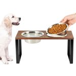 Sunhoo Raised Dog Bowls Stand for Dogs Elevated Dog Feeder Double Stainless Steel Dish 32oz Lifted Pet Feeding Station Easy Assembly 16.7 * 7.9 * 8.1in BOL Pour Chien Gamelle Surélevé