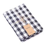 Candy Cottons Cloth Napkins, Dinner napkins, Gingham Checks Black and White, Pack of 6, 100% pure cotton, 18"x18", Table napkin