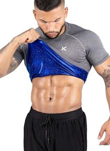 Kewlioo Men's Sauna Suit Shirt - Heat Trapping Sweat Compression Vest, Shapewear Top for Men, Sweat More & Look Great, Gym Workout Exercise Versatile Heat Shaper Jacket (Heather Grey, S)