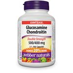 Webber Naturals Glucosamine Chondroitin, Double Strength, 144 Capsules, Helps Relieve Joint Pain Associated with Osteoarthritis