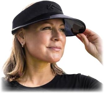 VISTO Wide Brim Sports Visor with Transparent Brim - Visual Clarity, No Glare & Complete UV Sun Protection with 360-Degree Views - 100% Chino Cotton with Adjustable Velcro Closure - Black