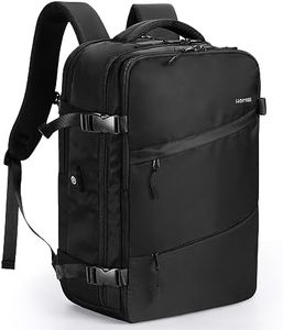 HOMIEE Travel Laptop Backpack, Flight Approved Carry-On Backpack 15,6" Laptop Backpack, Anti-theft Travel Backpack with USB Charging Port, Unisex Luggage Backpack, Black