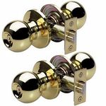Master Lock BAO0103T Keyed Entry Door Knob, Polished Brass, 2-Pack