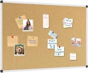 XBoard Cork Board 36 x 24, Notice Cork Bulletin Board, Corkboard with Aluminum Frame and Push Pins for Display