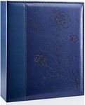 Miaikoe Photo Album 8x10 Clear Pages Pockets Leathe Cover Slip Slide in Photo Album Holds 50 Vertical 8x10 Photos Picture Book for Wedding Family (Blue)