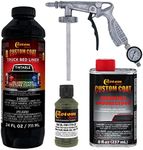 Custom Coat Federal Standard Color # 34094 Olive Drab T70 Urethane Spray-On Truck Bed Liner, 1 Quart Kit with Spray Gun and Regulator - Durable Textured Protective Coating - Easy Mix Car Auto