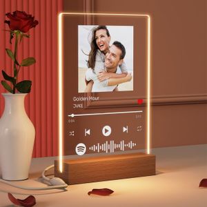 YUYUGO Placa Spotify Personalizada - Fotos Personalizadas Regalo, Regalos Personalizados para Novios, Novias, Regalo Pareja, Original Regalos Mujeres, Hombres, San Valentín, Navidad