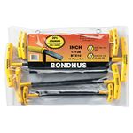 Bondhus 13138 Set of 10 Balldriver« and Hex T-Handles, Sizes 3/32-3/8-Inch