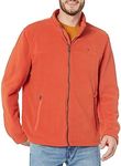 Tommy Hilfiger Men's Classic Zip Front Polar Fleece Jacket, Burnt Orange, Small