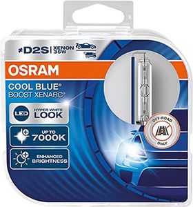 OSRAM 66240CBB-HCB XenArc Cool Blue Boost D2S, HID Headlamp, Hyper Blue Light, 85V, 35W, Off-Road Only, Duo Box, Set of 2