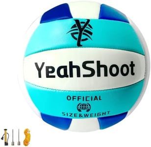 YeahShoot Glow in The Dark Volleyball Size 5 with Pump Light Up Volleyball Leather Glowing Volleyball for Teenagers,Men and Women The Indoor Outdoor Volleyball (Blue and Green)