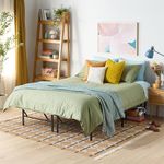 Amazon Basics Foldable Metal Platform Bed Frame, Tool-Free Setup, Queen Size, 14" High, Steel Support, Black