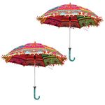 RAINPOPSON Rajasthani Umbrella for Decoration Handicraft Rajasthani Umbrella for Wedding, Engagement, Baby Shower, Birthday,Photoshoot,Event Decoration (Pack of 2)