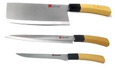 Yingguns Knife (3 Pack) Meat Chopper Knife 7 Inches + Sashimi Paring Knife 8 Inches + Long Blade 5.8 Inches Boning Knife for Cutting Slice Dice Steak Meat Chicken Cheese