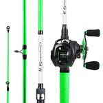 Sougayilang Fishing Rod and Reel Combo, Medium Fishing Pole with Casting Reel, Baitcaster Combo, SuperPolymer Handle-Green-6ft with Right Handle Reel