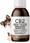 CB2 Hemp Oil for Dogs [100 ML] - Organic - Extra Strength for Pain & Anxiety. Advanced Hip and Joint Supplement. Relieves Pain/Arthritis/Inflammation/Separation Anxiety/Stress/Barking