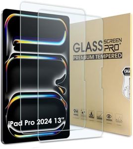 Bighan 2 Pack Screen Protector Compatible with IPad Pro 2024 13'', 9H Hardness Tempered Glass Film Clear Anti-Bubble Full Coverage foil