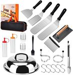 Bbcuepro 21 PCS Griddle Accessories Kit - Stainless Steel Flat Top Grill Spatula Kit for Outdoor Barbecue Teppanyaki Camping Cooking, Blackstone and Camp Chef - Professional Grill BBQ Spatula Set