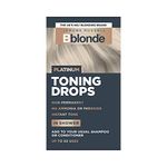 Jerome Russell Bblonde Platinum Toning Drops - Non-Permanent Platinum Hair Toner, Refresh & Maintain Blonde Hair Dye, Add Drops in Shower with Shampoo or Conditioner, 50 Uses