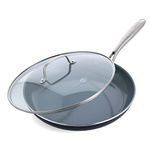 GreenPan Swift Healthy Ceramic Nonstick, 12" Frying Pan Skillet with Lid, Stainless Steel Handle, PFAS-Free, Dishwasher Safe, Oven Safe, Black