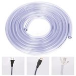 WEDAWN Dog and Cat Cord Protector, 10 ft/ 2mm Thick Pet Wire Flexible Cable Sleeve, for USB Charger Cable Power Cord Audio Video Cable, Unscented, Odorless (2Pack)