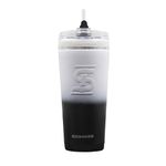 Ice Shaker 26oz w/Flex Lid & Straw - Stainless Steel Tumbler & Insulated Water Bottle - Vacuum Insulated Tumbler for Hot and Cold Drinks (Black/White Ombre)