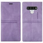 OKZone Compatible With LG Stylo 7 Case, PU Leather Book Wallet Phone Case with Card Holder ShockProof Magnetic Cover Kickstand Folio Flip Case for Girls Women for LG Stylo 7 (Purple)