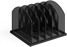 Safco Products Onyx Desk Organizer 5 Upright Sections, Vertical File Holder Mail Sorter Black Home, Office or Classroom Desktop Organization (3215BLKD)