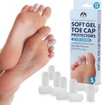 Dr. Frederick's Original Soft Gel Toe Protectors for Men & Women - 12 Pieces - Toe Caps for Foot Pain Relief - Flexible Cushions - Toe Sleeves for Ingrown Toenails, Corns, Calluses, Blisters - Small