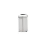 Rubbermaid Commercial Products Refine Decorative Container, 16 Gallon, Half Round Stainless Steel Trash Can