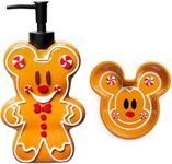 Jay Franco Disney Mickey Mouse Gingerbread Bathroom Set - 2 Piece Collection Includes Lotion Pump & Soap Dish - Christmas and Holiday Bathroom Accessories