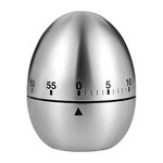 BOWINR Egg Timer, Classic Egg Shaped Cooking and Baking Countdown Alarm, Manual Mechanical Timer with Loud Alarm for Kids Elderly, Home Use Kitchen Cooking Timer 0-60 Minutes, no Batteries Required