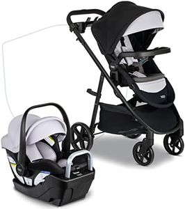 Britax Willow Brook S+ Baby Travel System, Infant Car Seat and Stroller Combo with Alpine Base, ClickTight Technology, SafeWash Insert and Cover, Glacier Onyx