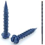 BCP Fasteners BCP486 100 Qty 3/16" x 1-1/4" Hex Head Diamond Tip Concrete Screws to Anchor Masonry, Block and Brick (BCP486)