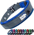 Black Rhino - The Comfort Collar Ultra Soft Neoprene Padded Dog Collar for All Breeds, Dog Collars for Large Dogs - Heavy Duty Adjustable Reflective Weatherproof (Medium, Sport Blue/Bl)