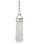 NewZC Light Pull Chain Extension with Ball Chain 100 cm Length Bathroom Toilet Light/Ceiling Light Fan Switch/Blind Cord Pull Handle Weight Pull Cord - Chrome with Crystal Cylinder