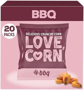 LOVE CORN BBQ Crunchy Corn Snack, 0.7oz x 20 Bags, Gluten Free, Vegan